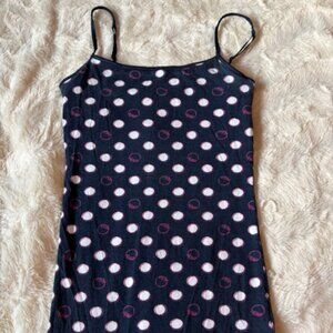 2/$30 Aeropostale Cami Navy White Fuchsia Dots Tank Top Ladies Junior Size S